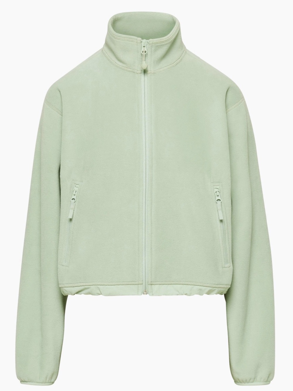 Aritzia TNA SnoDay Polar Ridge Zip-Up Light Green Women's Crop Fleece Jacket S - Picture 2 of 8